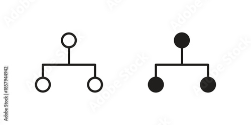 Chart tree icons. Outline and filled icons. Vector Graphic. EPS 10