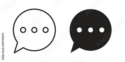 Comment icons. Outline and filled icons. Vector Graphic. EPS 10