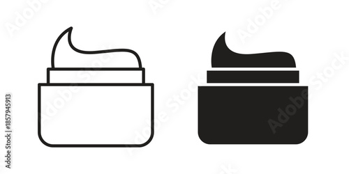 Cream icons. Outline and filled icons. Vector Graphic. EPS 10