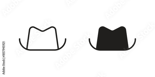 Cowboy icons. Outline and filled icons. Vector Graphic. EPS 10