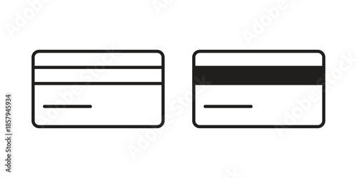 Credit card icons. Outline and filled icons. Vector Graphic. EPS 10