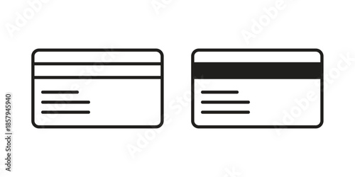 Credit card icons. Outline and filled icons. Vector Graphic. EPS 10