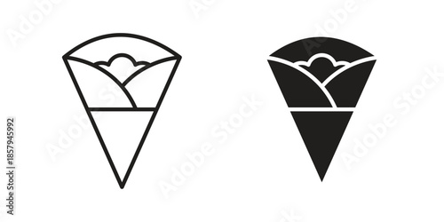 Crepe icons. Outline and filled icons. Vector Graphic. EPS 10