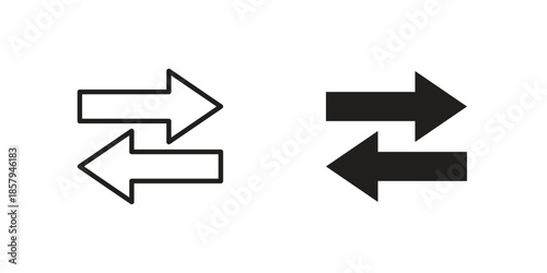 Data transfer icons. Outline and filled icons. Vector Graphic. EPS 10