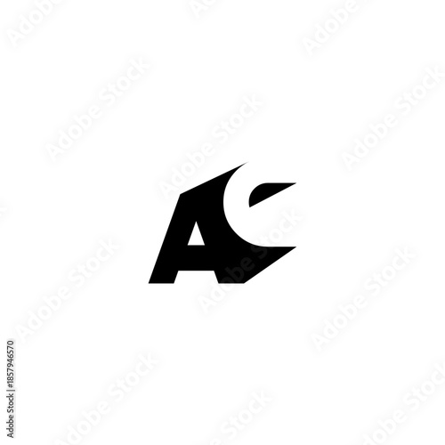 AC Negative Space Monogram Logo – Modern Minimal Lettermark Design