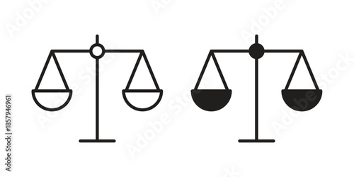 Equality icons. Outline and filled icons. Vector Graphic. EPS 10