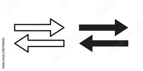 Exchange icons. Outline and filled icons. Vector Graphic. EPS 10