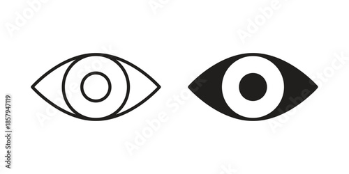 Eye icons. Outline and filled icons. Vector Graphic. EPS 10