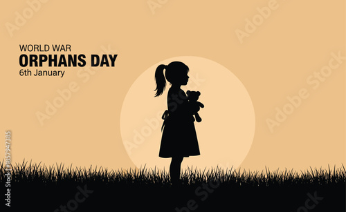 World orphans day awareness silhouette graphic
