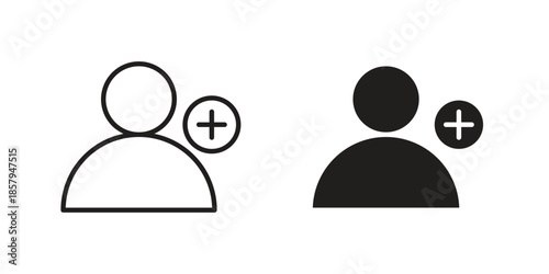 Following icons. Outline and filled icons. Vector Graphic. EPS 10