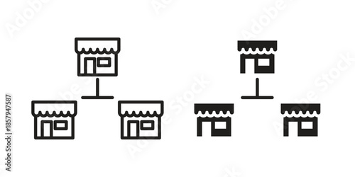 Franchise icons. Outline and filled icons. Vector Graphic. EPS 10