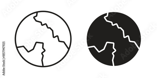 Globe icons. Outline and filled icons. Vector Graphic. EPS 10