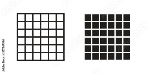 Grid icons. Outline and filled icons. Vector Graphic. EPS 10