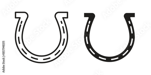 Horseshoe icons. Outline and filled icons. Vector Graphic. EPS 10