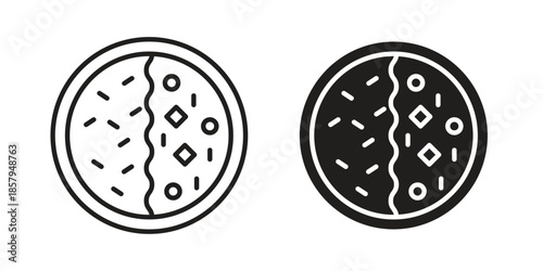 Kare raisu icons. Outline and filled icons. Vector Graphic. EPS 10