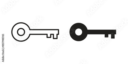 key icons. Outline and filled icons. Vector Graphic. EPS 10