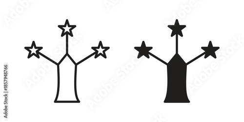 Joshua tree icons. Outline and filled icons. Vector Graphic. EPS 10