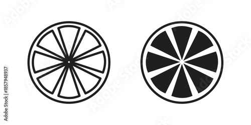 Lemon icons. Outline and filled icons. Vector Graphic. EPS 10