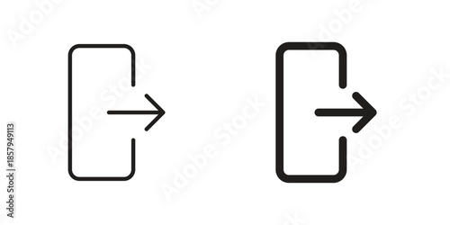 Log out icons. Outline and filled icons. Vector Graphic. EPS 10