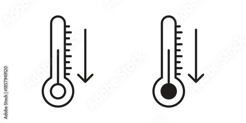 Low Temperature icons. Outline and filled icons. Vector Graphic. EPS 10