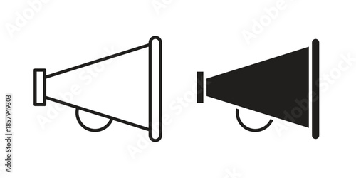 Megaphone icons. Outline and filled icons. Vector Graphic. EPS 10