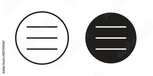 Menu icons. Outline and filled icons. Vector Graphic. EPS 10