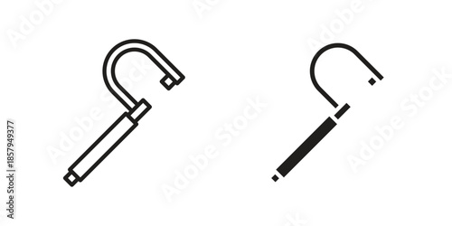 Micrometer icons. Outline and filled icons. Vector Graphic. EPS 10