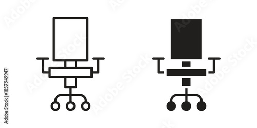 Office chair icons. Outline and filled icons. Vector Graphic. EPS 10