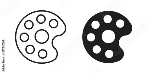 Palette icons. Outline and filled icons. Vector Graphic. EPS 10