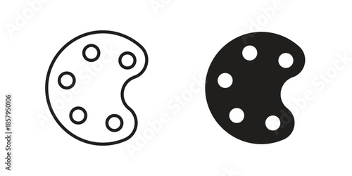 Palette icons. Outline and filled icons. Vector Graphic. EPS 10