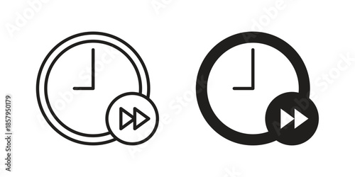 Past time icons. Outline and filled icons. Vector Graphic. EPS 10