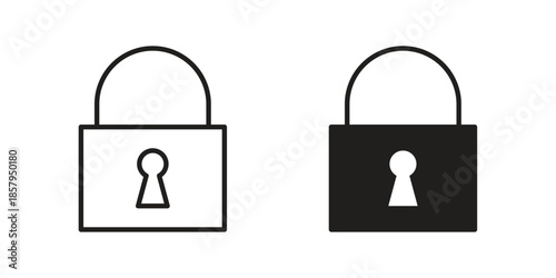 Password icons. Outline and filled icons. Vector Graphic. EPS 10