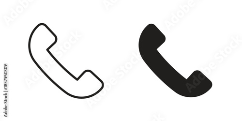 Phone call icons. Outline and filled icons. Vector Graphic. EPS 10