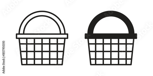 Picnic icons. Outline and filled icons. Vector Graphic. EPS 10