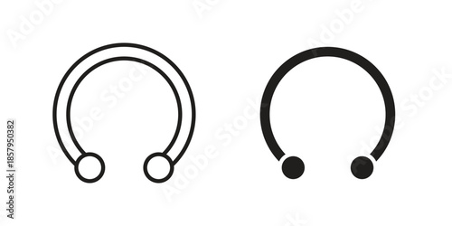 Piercing icons. Outline and filled icons. Vector Graphic. EPS 10