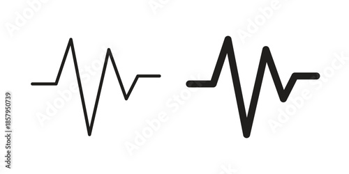 Pulse icons. Outline and filled icons. Vector Graphic. EPS 10