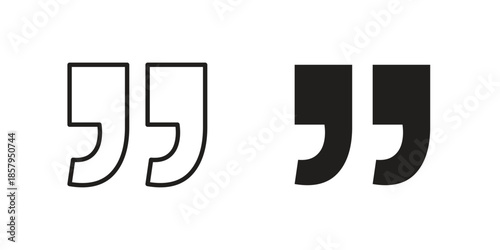 Quote right icons. Outline and filled icons. Vector Graphic. EPS 10