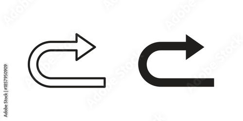 Redo icons. Outline and filled icons. Vector Graphic. EPS 10