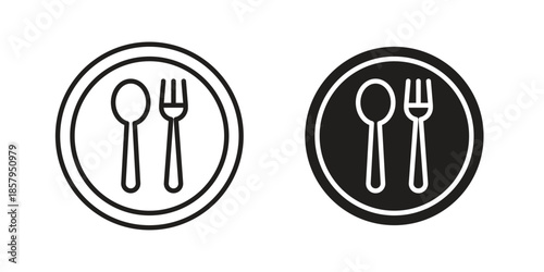 Restaurant icons. Outline and filled icons. Vector Graphic. EPS 10