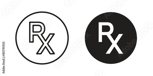 RX icons. Outline and filled icons. Vector Graphic. EPS 10
