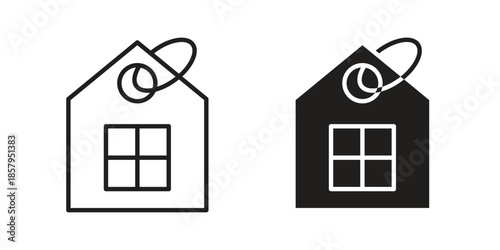 Selling or rent home icons. Outline and filled icons. Vector Graphic. EPS 10