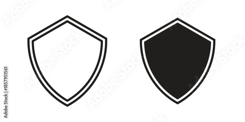 Shield icons. Outline and filled icons. Vector Graphic. EPS 10