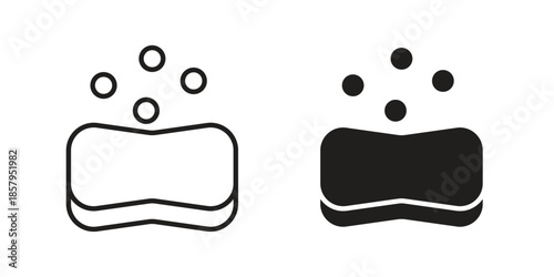 Soap icons. Outline and filled icons. Vector Graphic. EPS 10