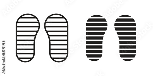 Soles icons. Outline and filled icons. Vector Graphic. EPS 10