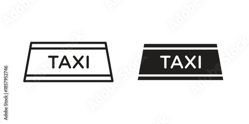 Taxi icons. Outline and filled icons. Vector Graphic. EPS 10