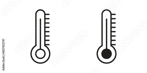 Temperature icons. Outline and filled icons. Vector Graphic. EPS 10