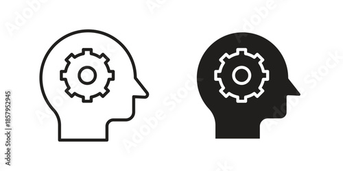 Thinking icons. Outline and filled icons. Vector Graphic. EPS 10
