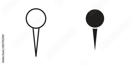 Thumbtack icons. Outline and filled icons. Vector Graphic. EPS 10
