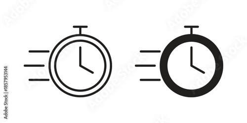 Time fast icons. Outline and filled icons. Vector Graphic. EPS 10