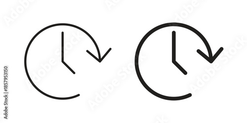 Time forward icons. Outline and filled icons. Vector Graphic. EPS 10